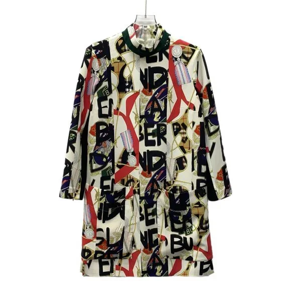 burberry silk shirt dress Ribbon Check silk shirt dress in white - Burberry